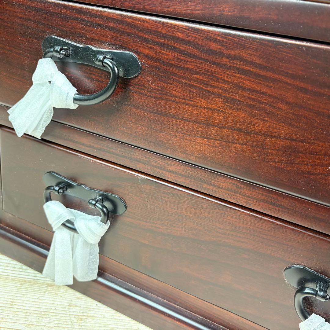 訳あり品！【129】民芸家具桐材多引き出しチェストタンスD48㎝×65㎝完成品