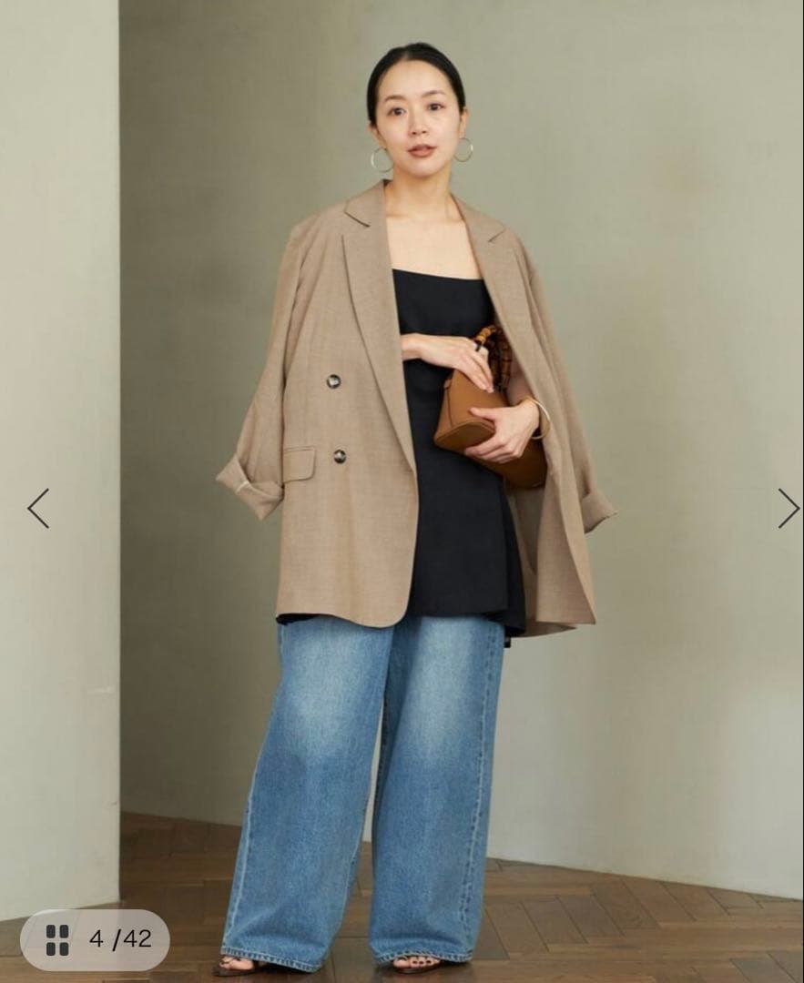 Plage fibril linen 混 キャミソール ブラック タグ付き