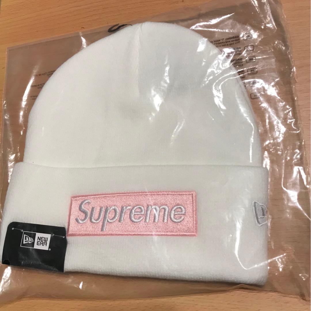 New Era Box Logo Beanie ホワイト シュプリーム ビーニー