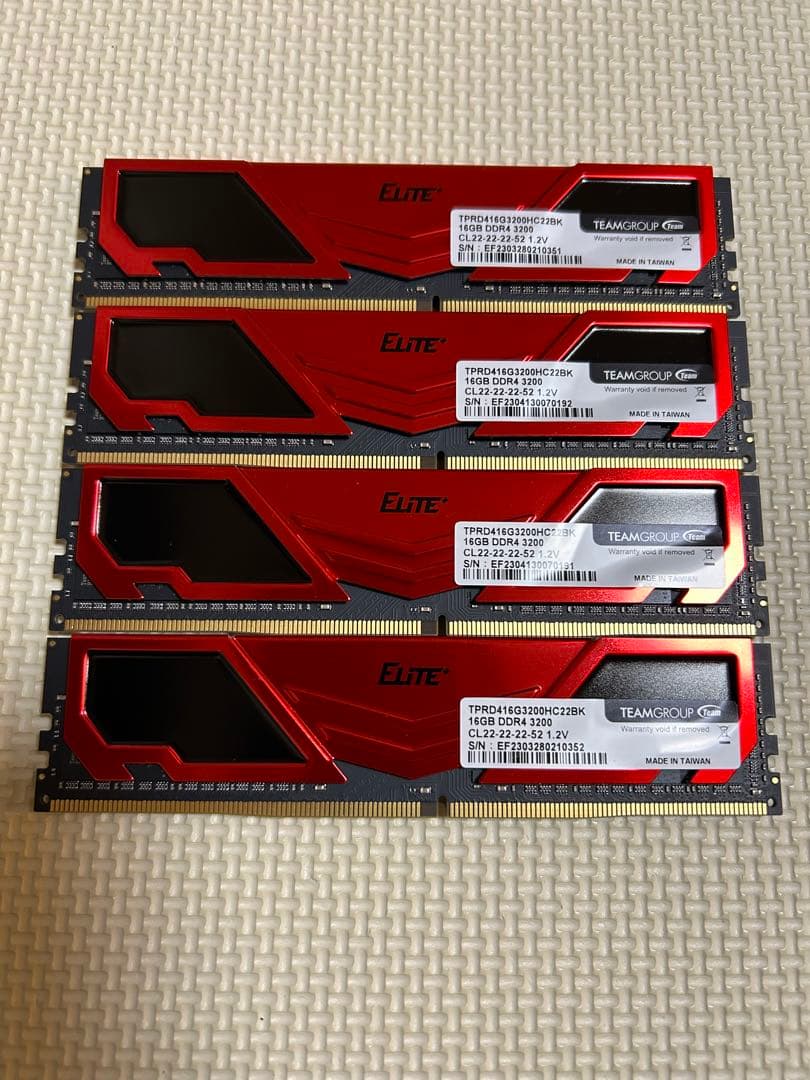 メモリー TEAMGROUP Elite DDR4 16GB x4 3200MHz