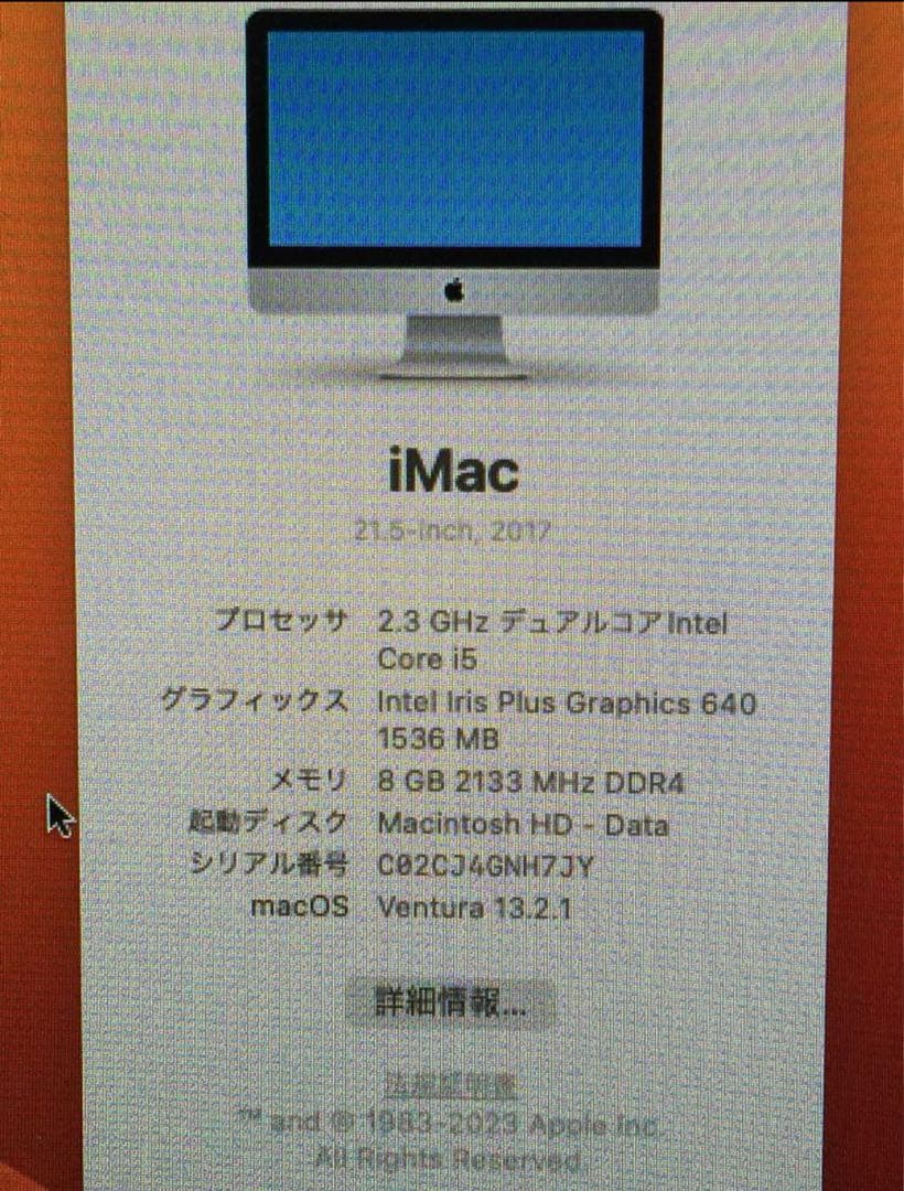 Apple製品　IMAC PC /シルバー　21.5inch HDD 1TB