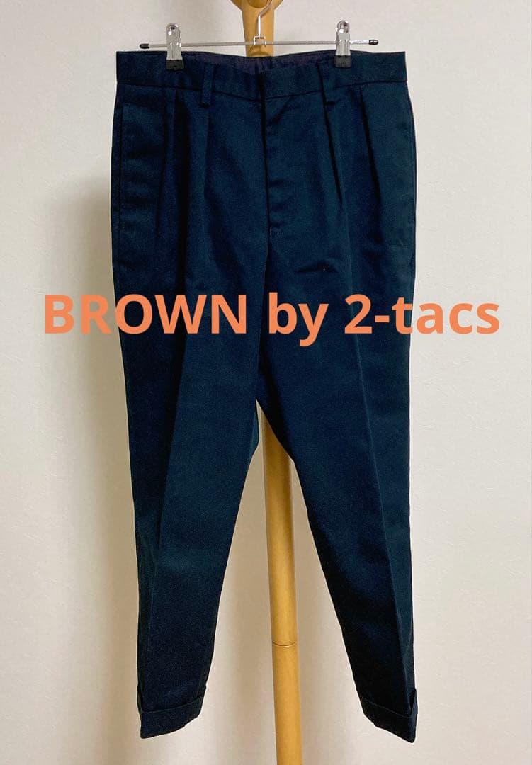 BROWN by 2-tacs テーパードスラックス　ネイビー　B25-P004