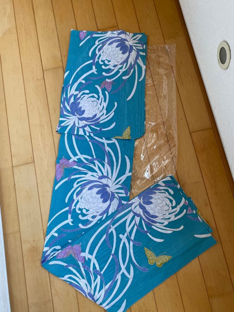 素敵　高級！大人浴衣　ターコイズがかっこいい！粋