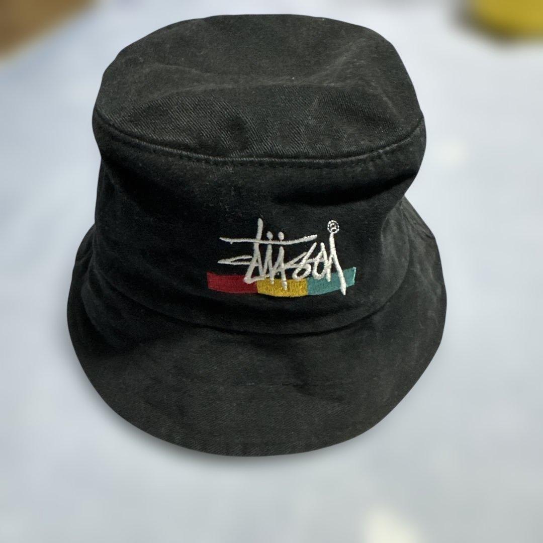 90s STUSSY ステューシー バケットハット ブラック