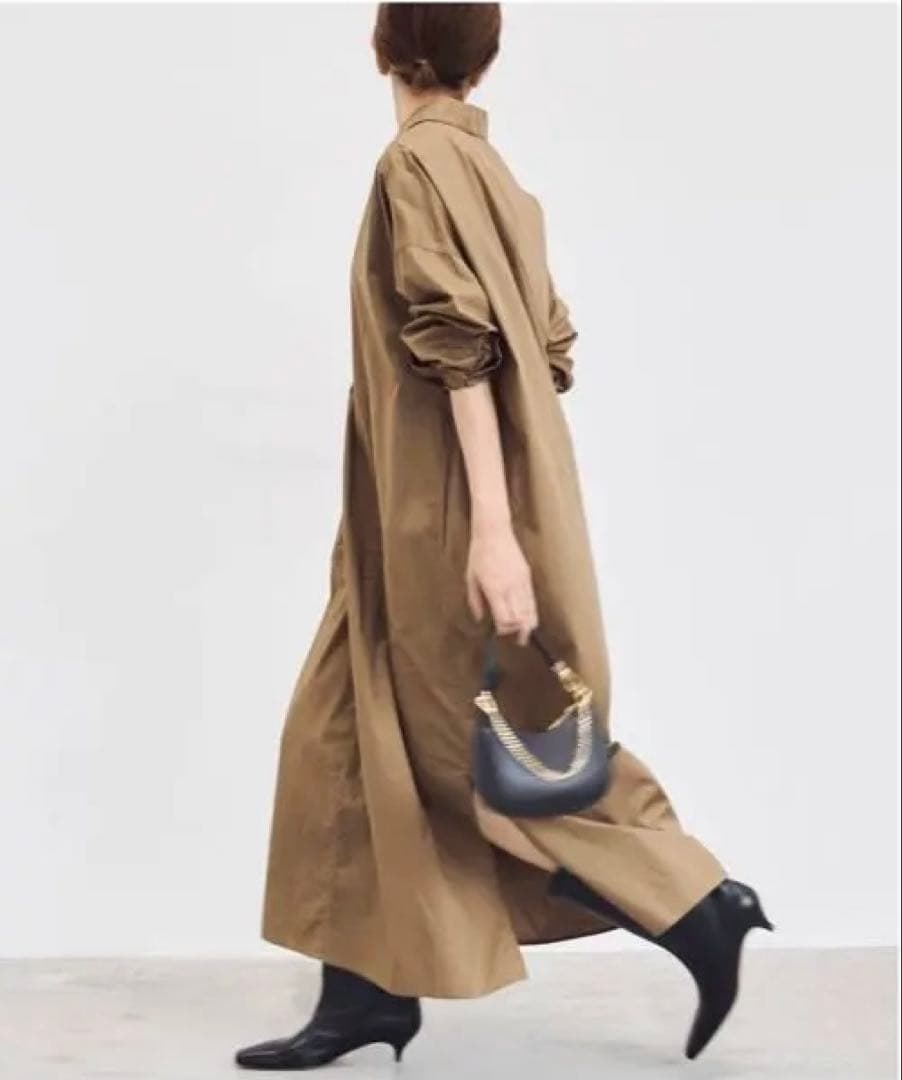 イエナ　ハイカウントツイルシャツワンピース