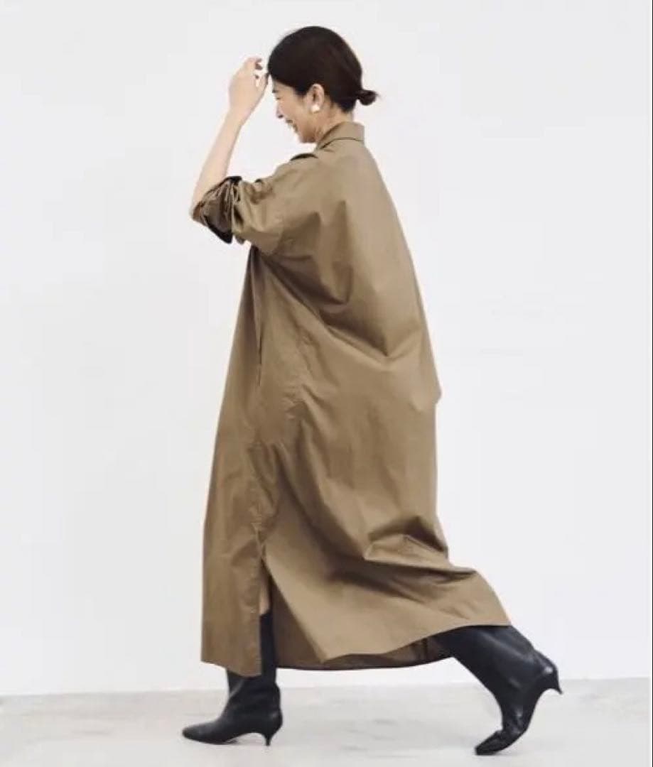 イエナ　ハイカウントツイルシャツワンピース