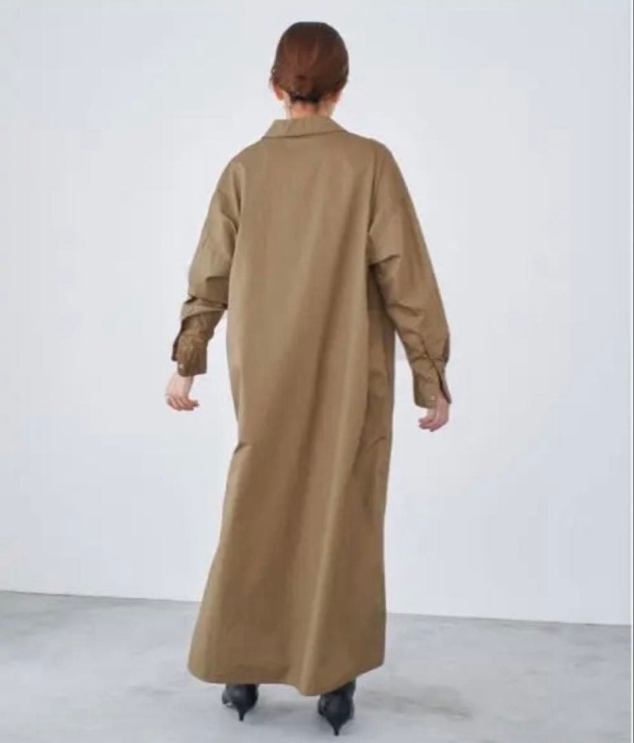 イエナ　ハイカウントツイルシャツワンピース