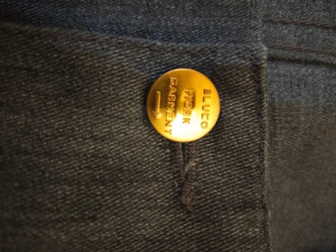 ぱんだ　BLUCO オーバーオール グレー Lサイズ 金ボタン