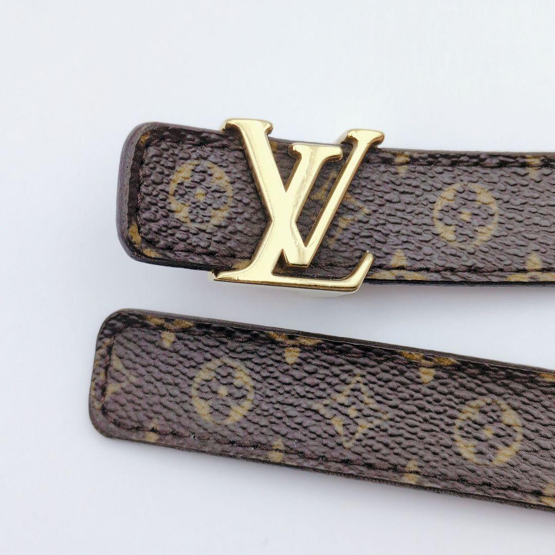 美品✨ルイヴィトン ベルト サンチュール LVイニシャル ゴールド金具 20mm