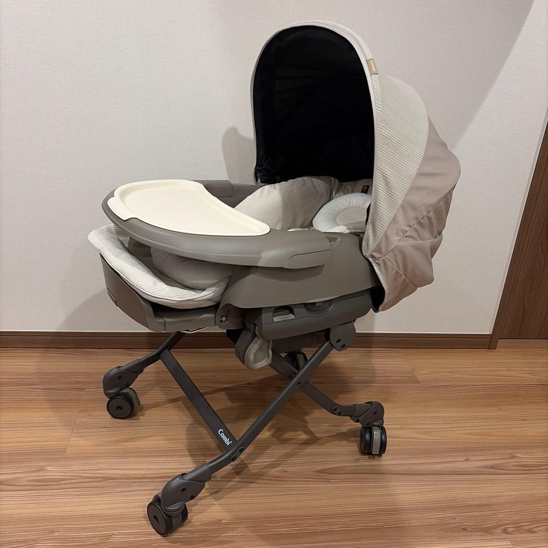 【コンビ】電動ハイローチェア ネムリラ BEDi Long ［ミルキーベージュ］