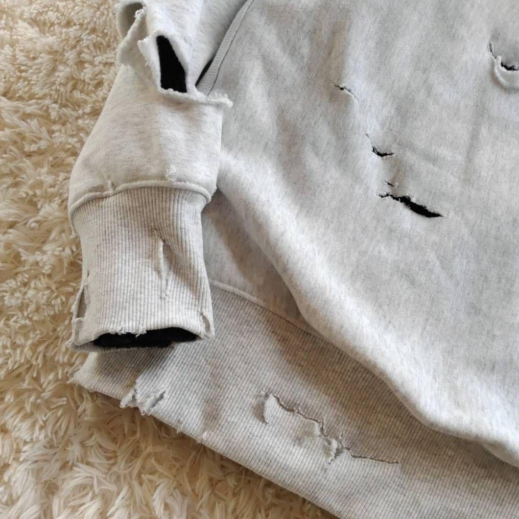 半壊 襤褸 クラッシュ NEW YORK ボロ加工 トレーナー 常田大希 XL