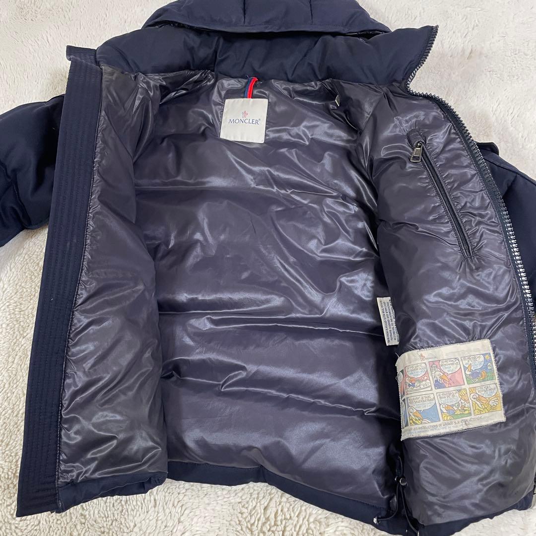 【格安ジャンク】モンクレール ダウン 紺色 セルフ補修あり 腕裏破れあり