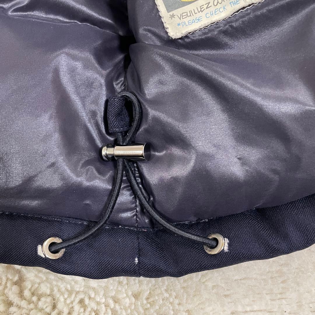 【格安ジャンク】モンクレール ダウン 紺色 セルフ補修あり 腕裏破れあり