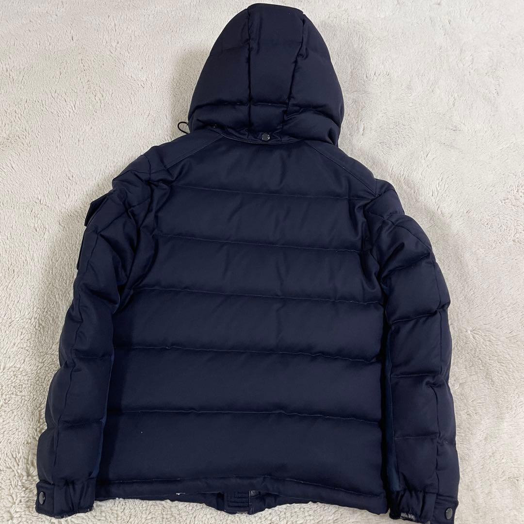 【格安ジャンク】モンクレール ダウン 紺色 セルフ補修あり 腕裏破れあり