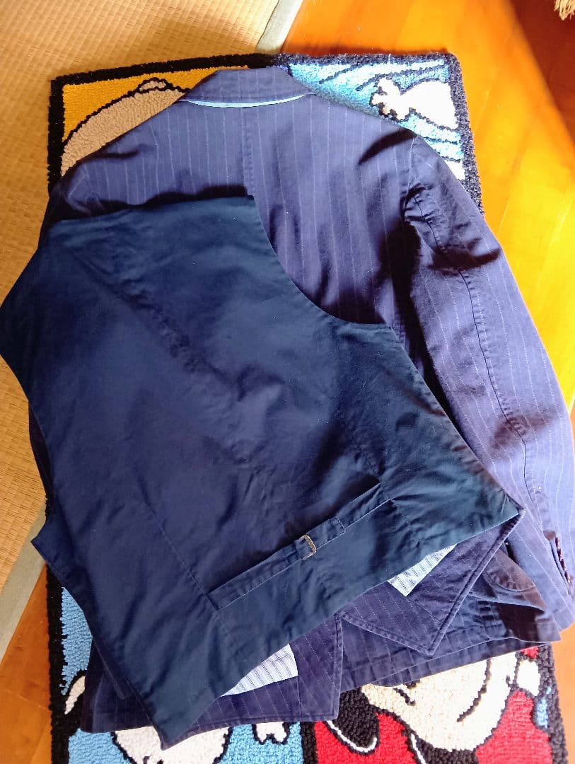 ラルフローレンRUGBY ネイビー ストライプ テーラードジャケットベスト