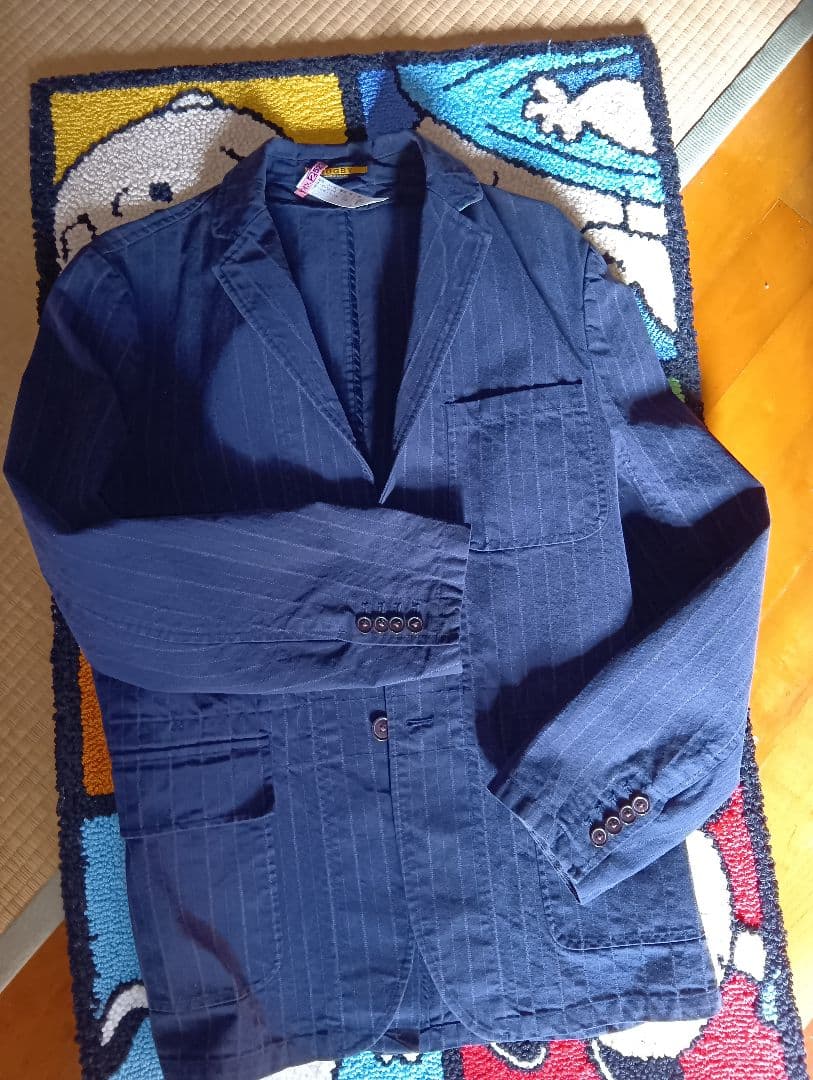 ラルフローレンRUGBY ネイビー ストライプ テーラードジャケットベスト