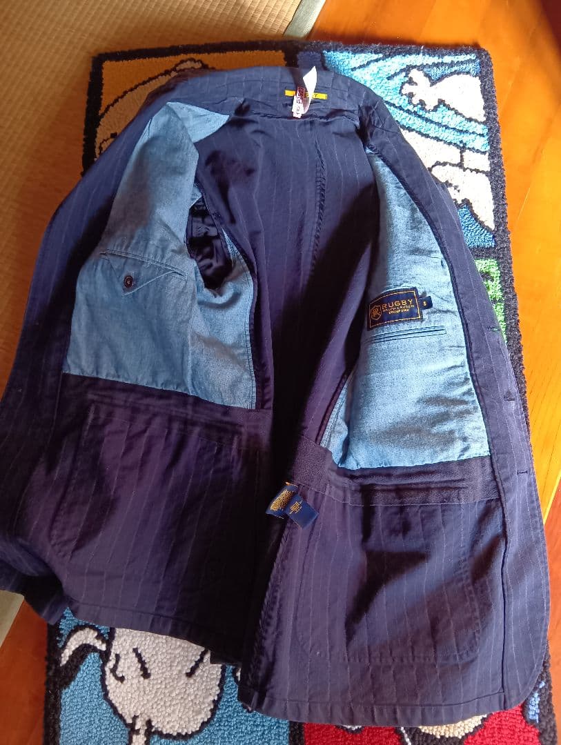 ラルフローレンRUGBY ネイビー ストライプ テーラードジャケットベスト