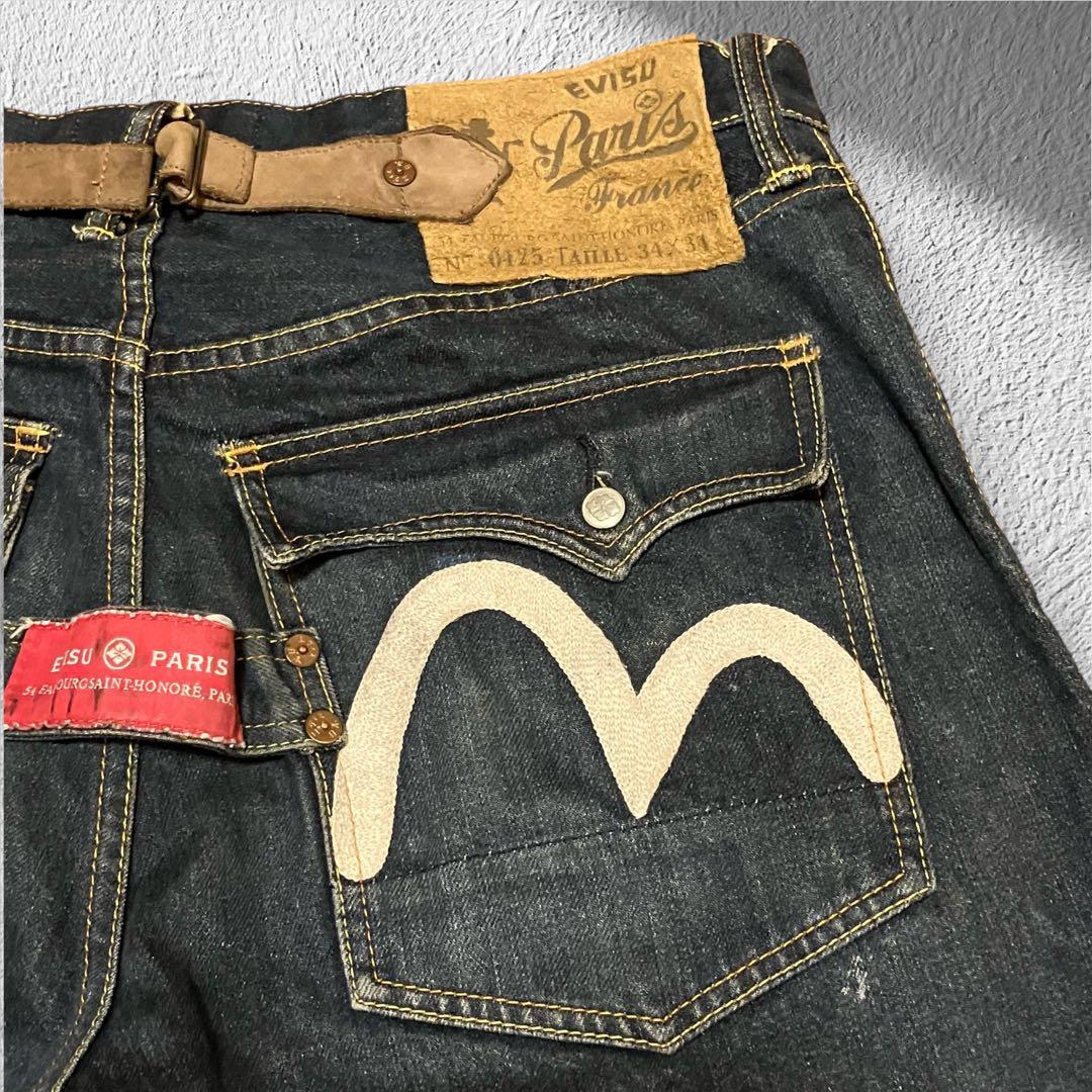 【超希少】EVISU PARISサントノレ本店限定モデルシンチバックW34 濃紺