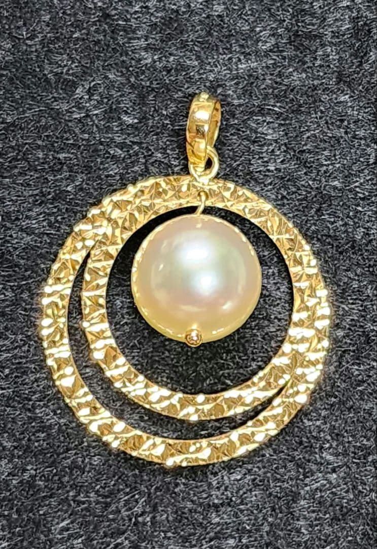 と*さ様 K18YGアコヤ真珠ナチュラルカラーペンダントヘッド8mm