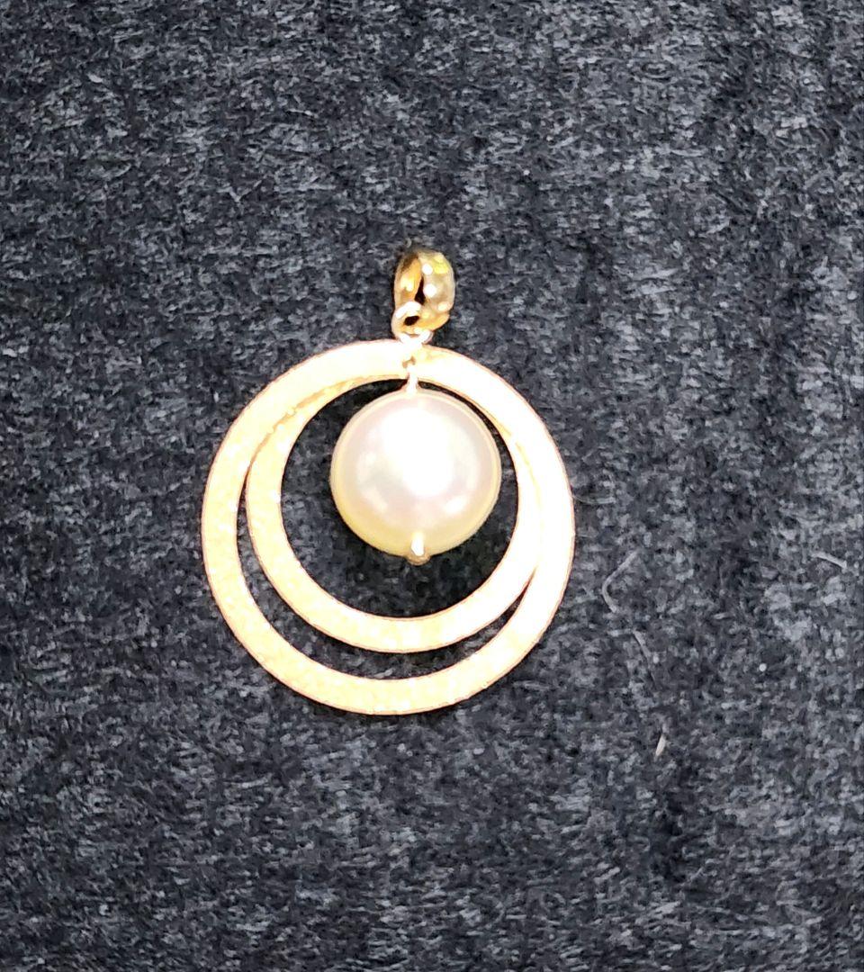 と*さ様 K18YGアコヤ真珠ナチュラルカラーペンダントヘッド8mm