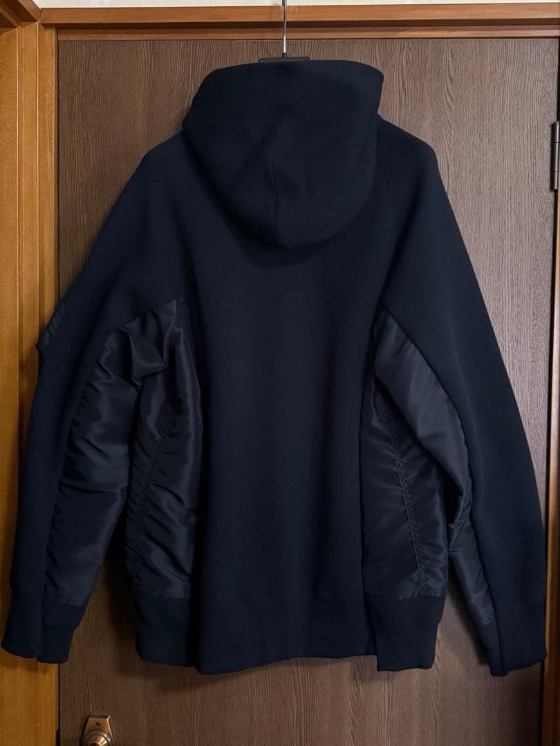 25AW新品 sacai スポンジ スウェット パーカー ドッキング MA-1