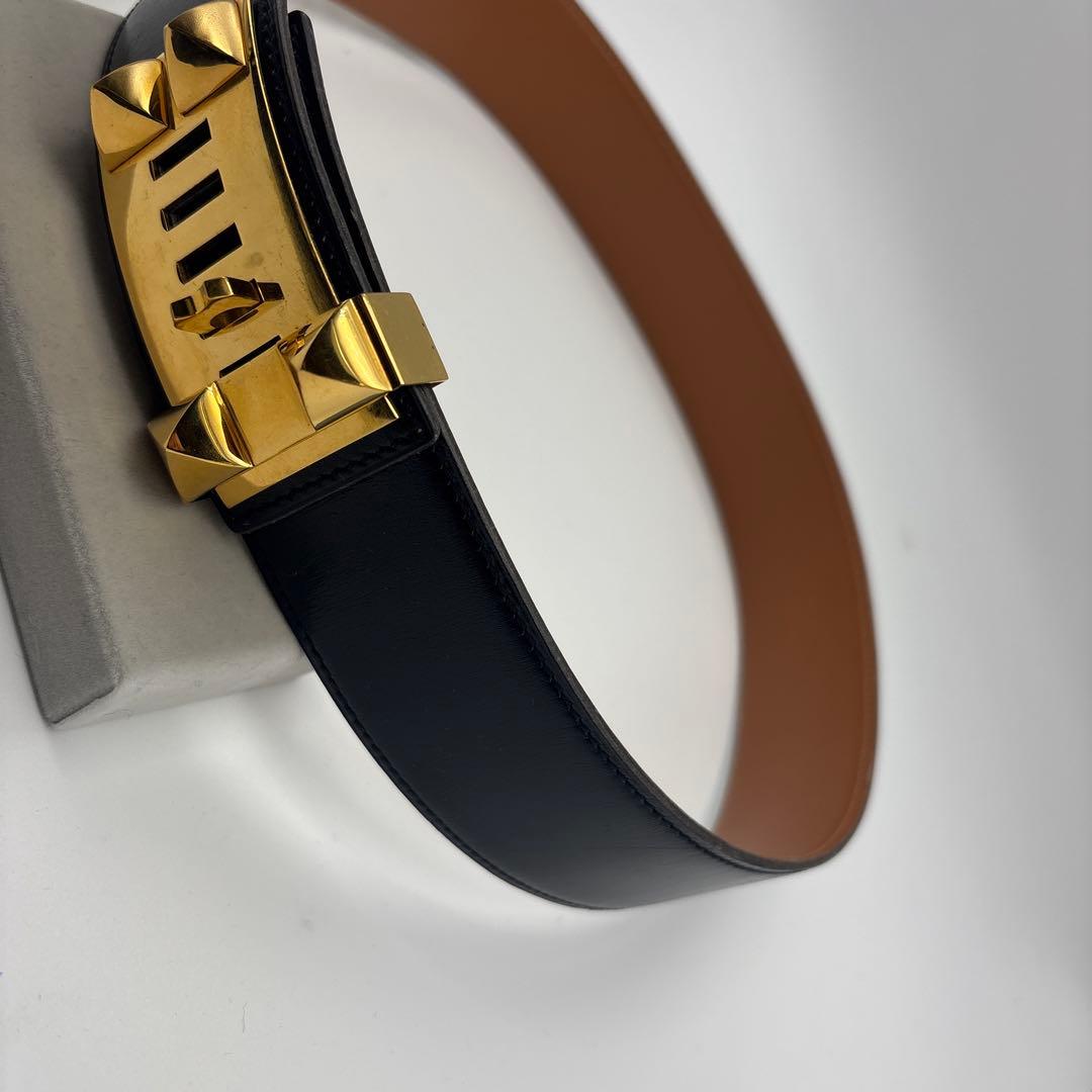 エルメスレザー、茶色、ベルト、正規品　全長　74cm