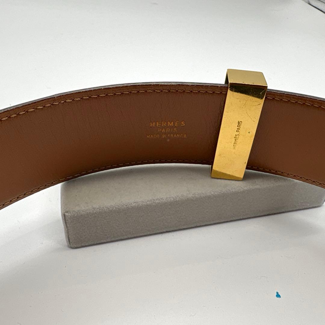 エルメスレザー、茶色、ベルト、正規品　全長　74cm
