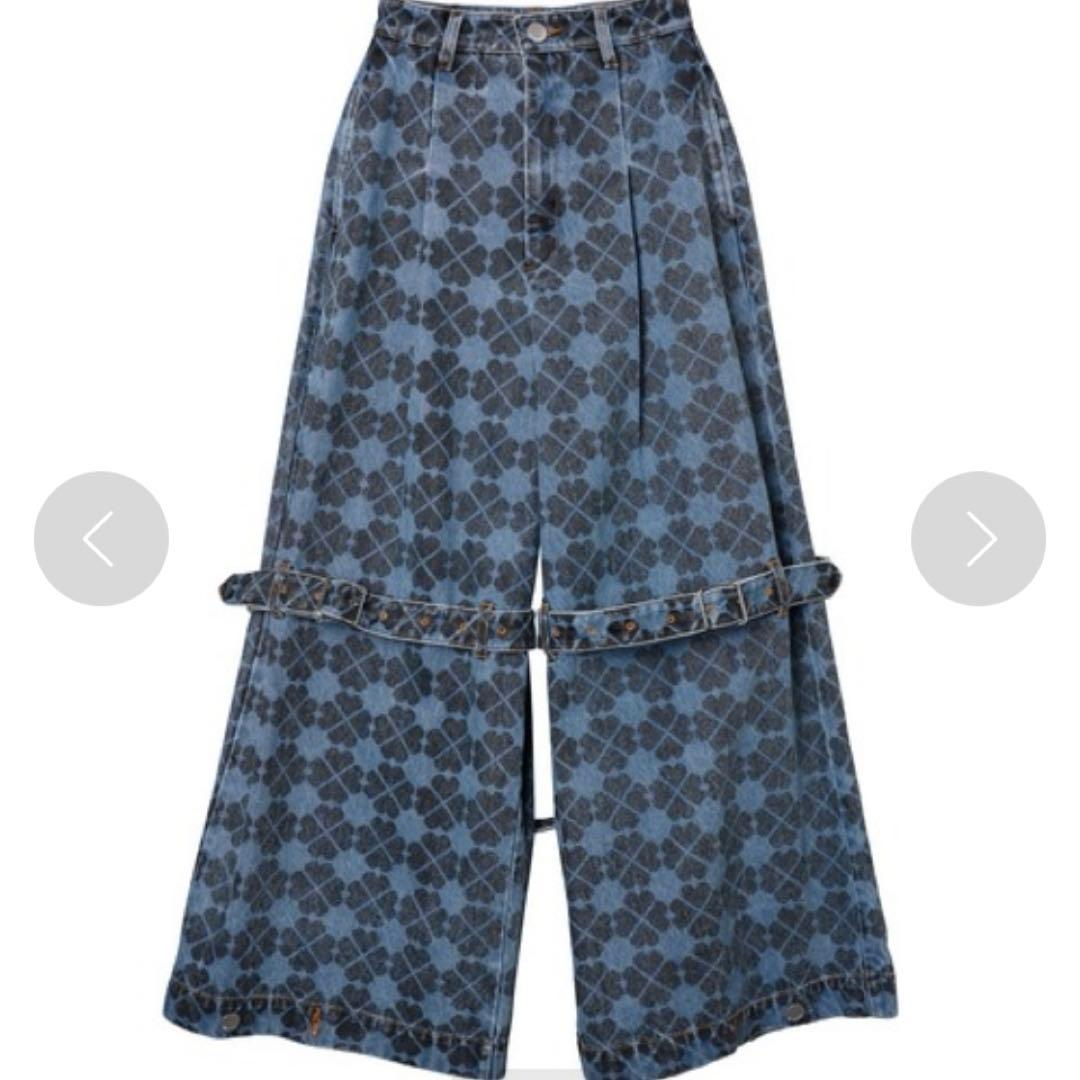 新品タグ付き❤️PAMEO POSE クローバー柄　パンツ　デニムMサイズy2k