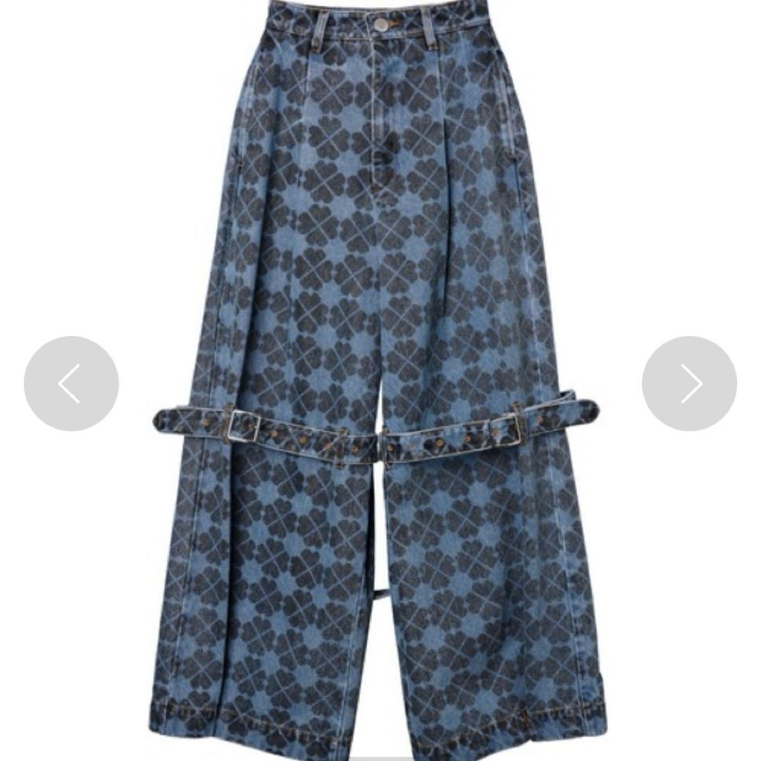 新品タグ付き❤️PAMEO POSE クローバー柄　パンツ　デニムMサイズy2k