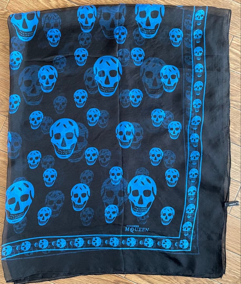 ALEXANDER MCQUEEN アレキサンダーマックィーン　スカーフ　青黒