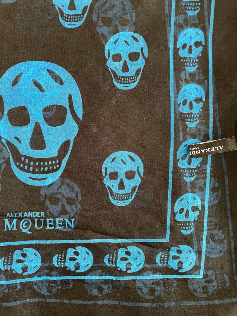 ALEXANDER MCQUEEN アレキサンダーマックィーン　スカーフ　青黒