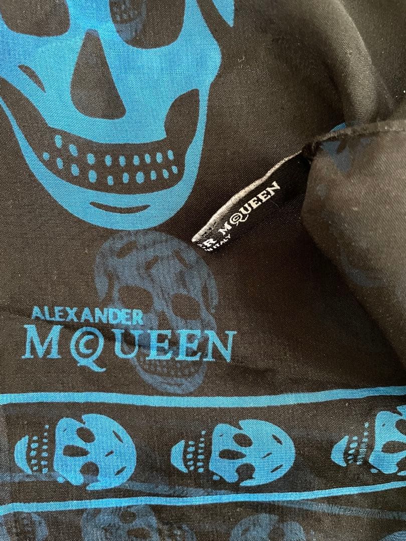ALEXANDER MCQUEEN アレキサンダーマックィーン　スカーフ　青黒