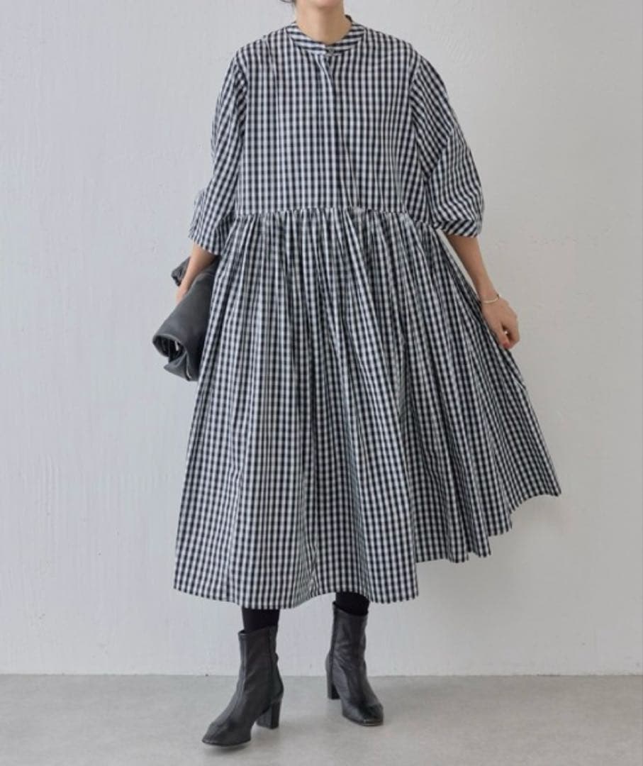 BEARDSLEY（ビアズリー）ギャザーワンピース ギンガムチェック