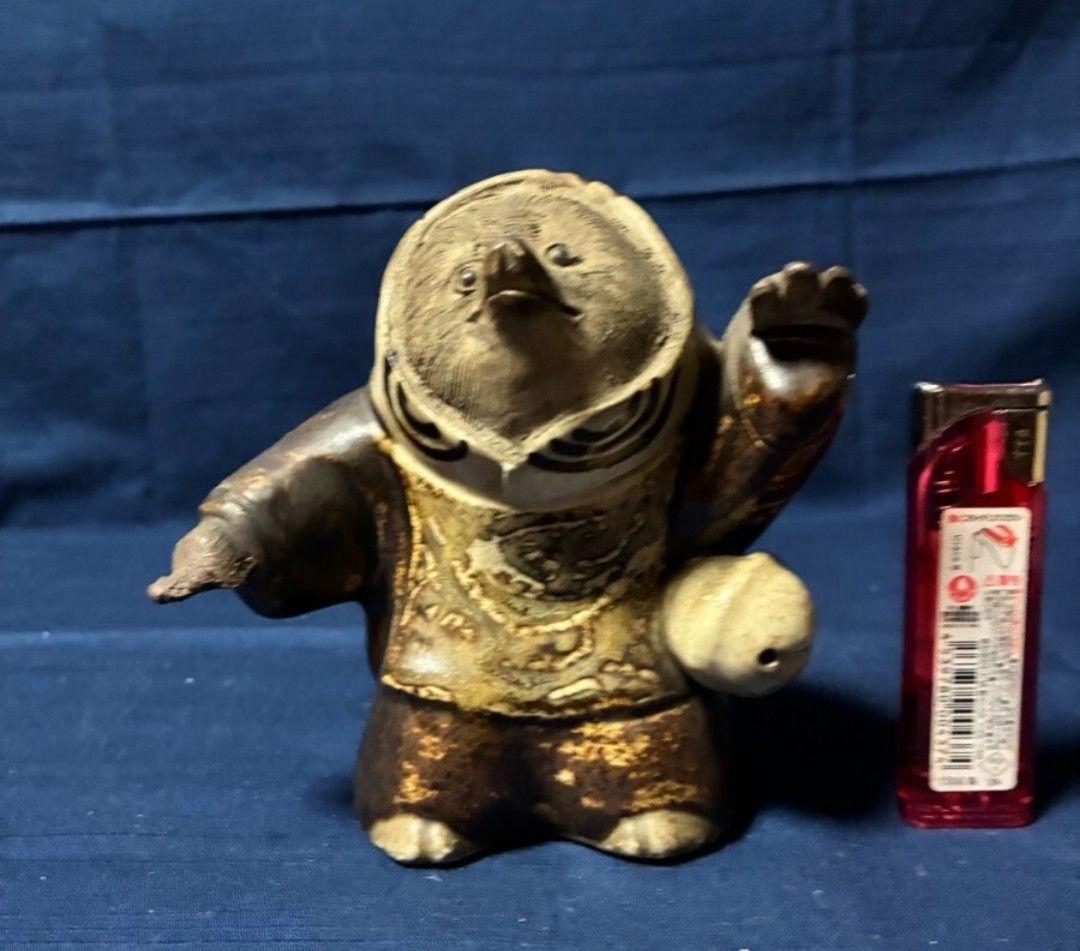 U*O様 レア　道八和尚狸　仁阿弥道八　　京焼　H 12㎝W 12㎝重38g和尚