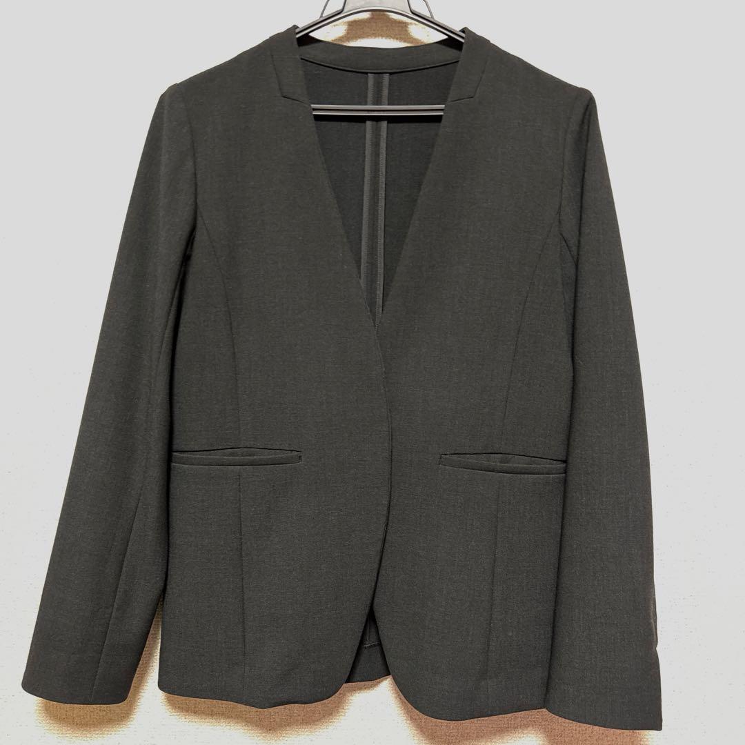 【美品】SOEJU ウールライクノーカラージャケット　ブラック S