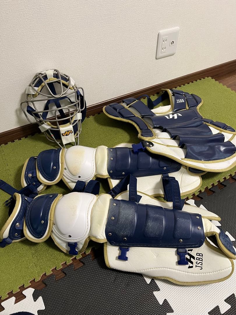 キャッチャー用防具セット ネイビー/ホワイト