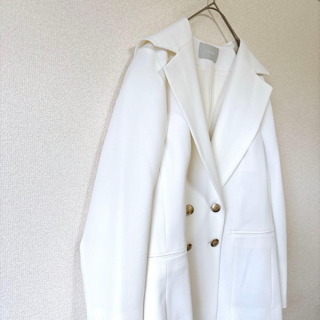 美品✨セルフォード セーラーカラーダブルジャケット テーラード 金ボタン 白 M