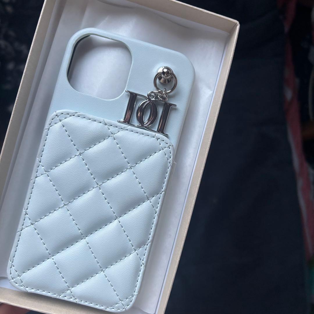 ダーリッチキルティングミラーDDチャームiPhoneケース sax Darich