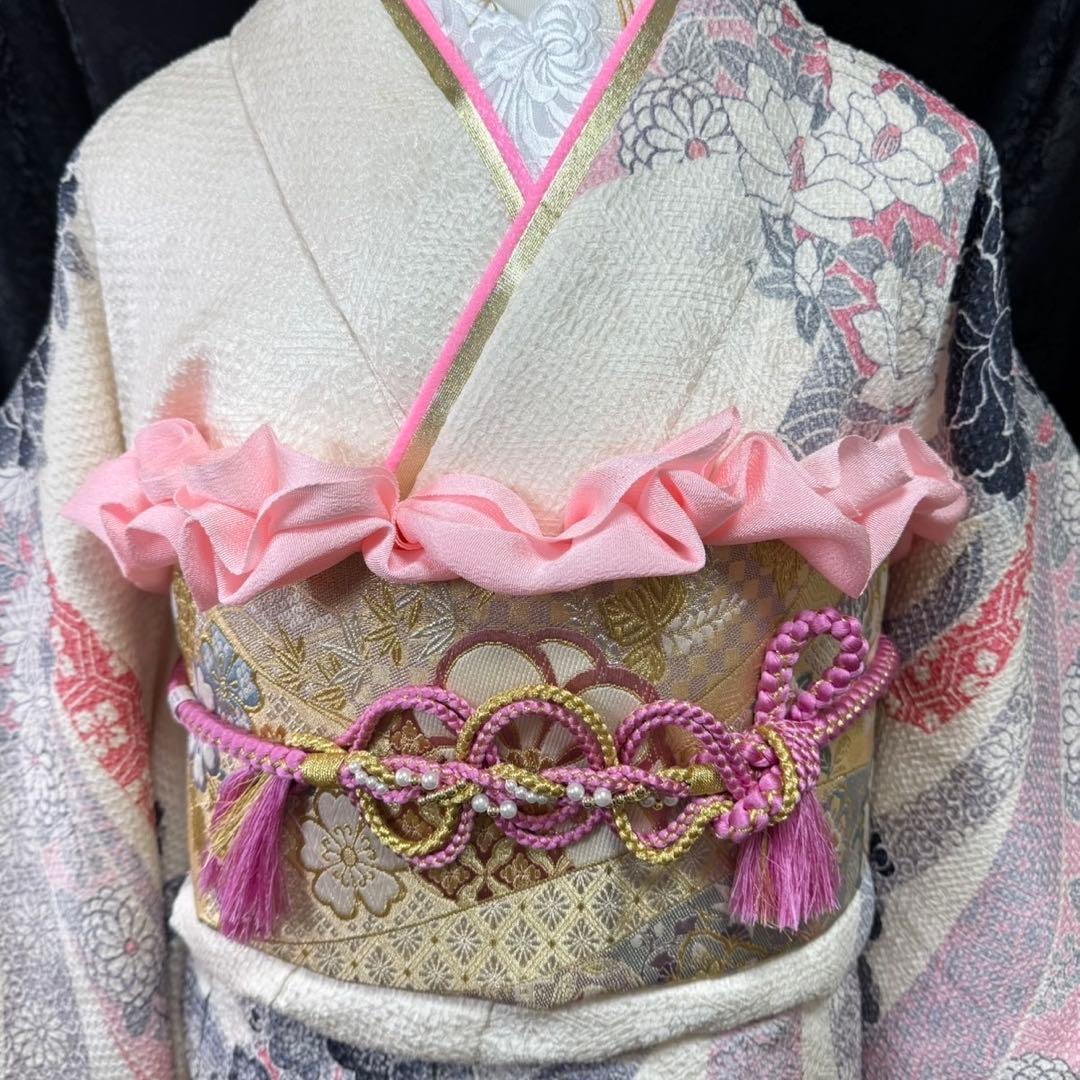 藤娘きぬたや　美品　総絞り　本絞り　熨斗　名品　白地　フルセット　振袖　振り袖