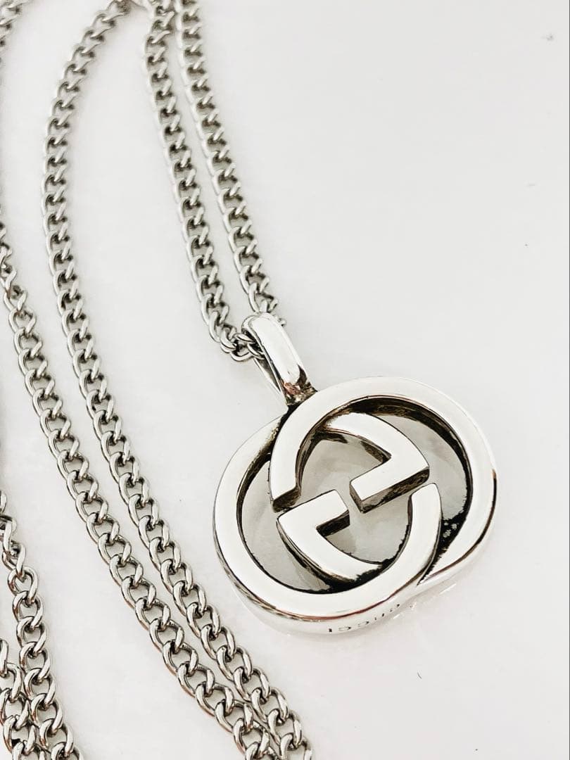 【超美品】GUCCI ネックレス トップ925＋社外チェーン 男女兼用