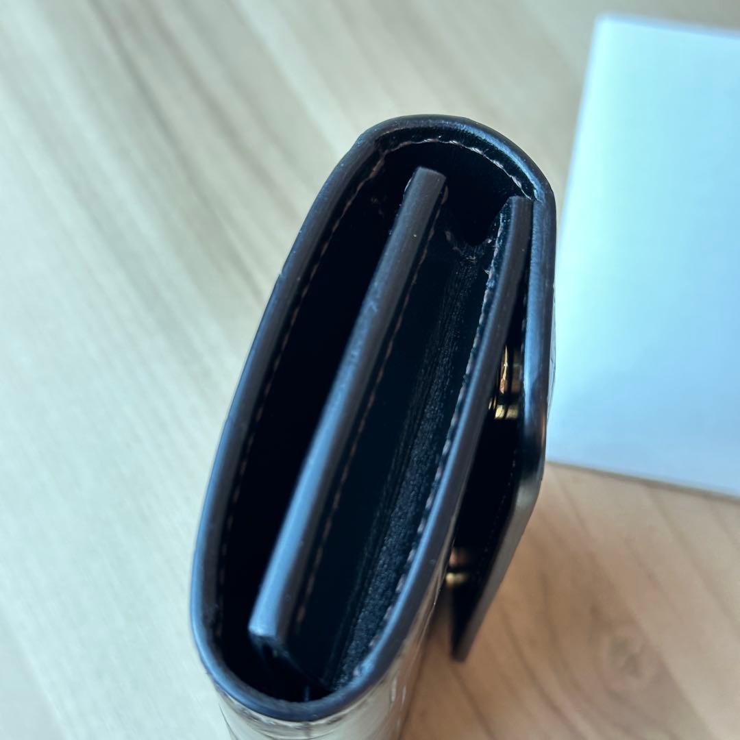 ワイルドスワンズ ポント クロコ ブラック【極美品】　小銭入れカバー付き