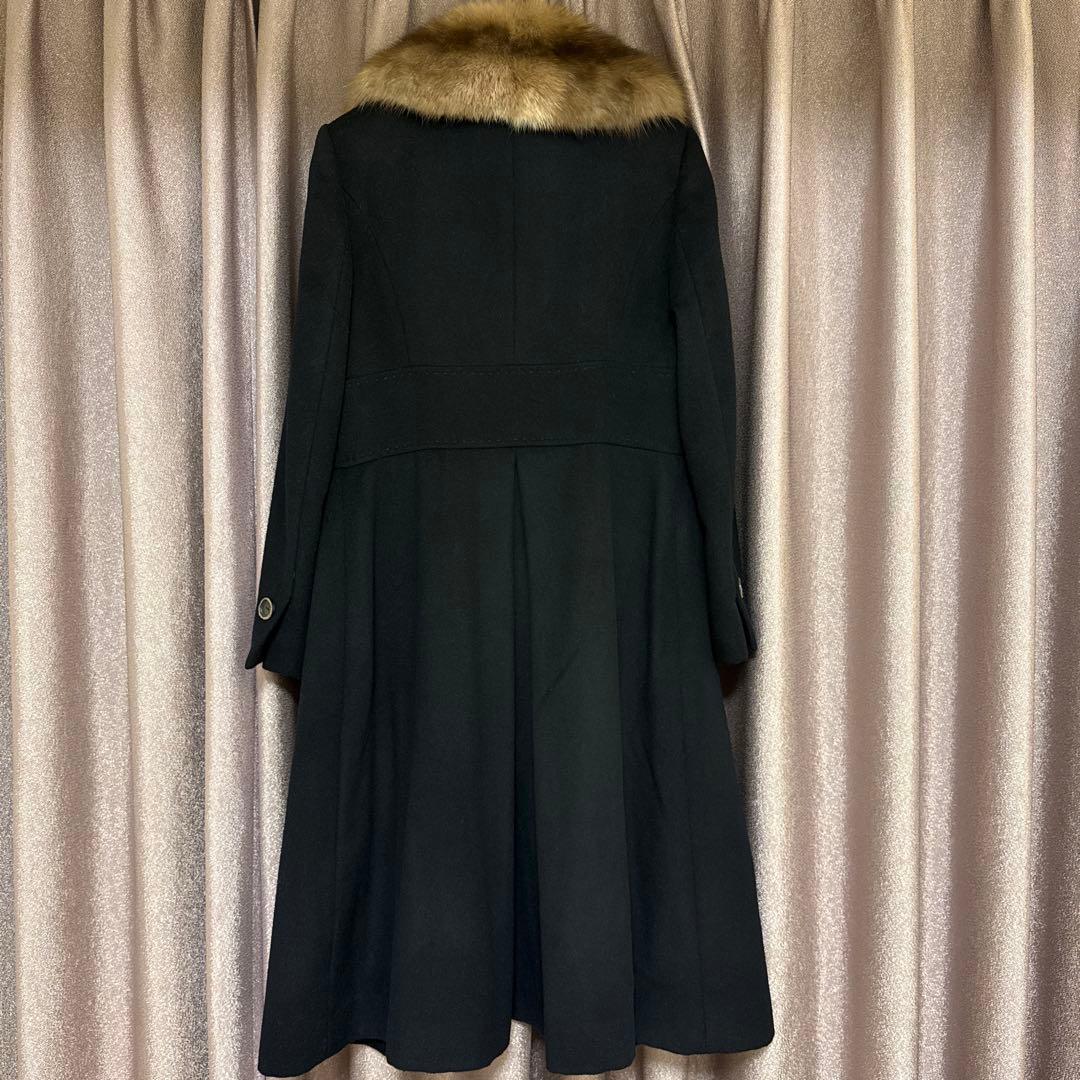 ⭐︎美品FOXEY⭐︎ファー付きカシミヤコート