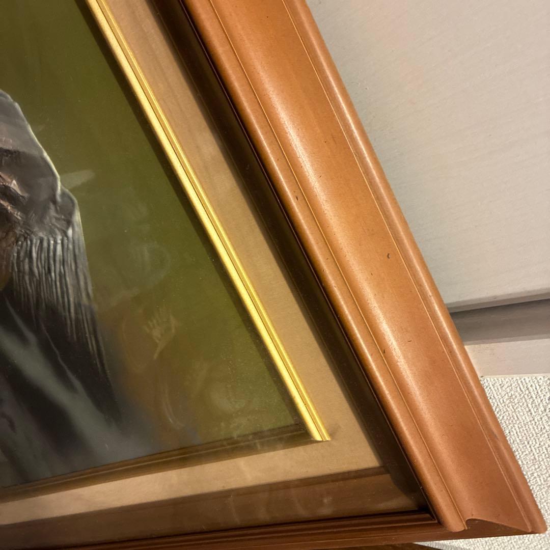 絵画山 額縁特大奈良楠木vintage インテリア年代物 昭和82×62日本絵画