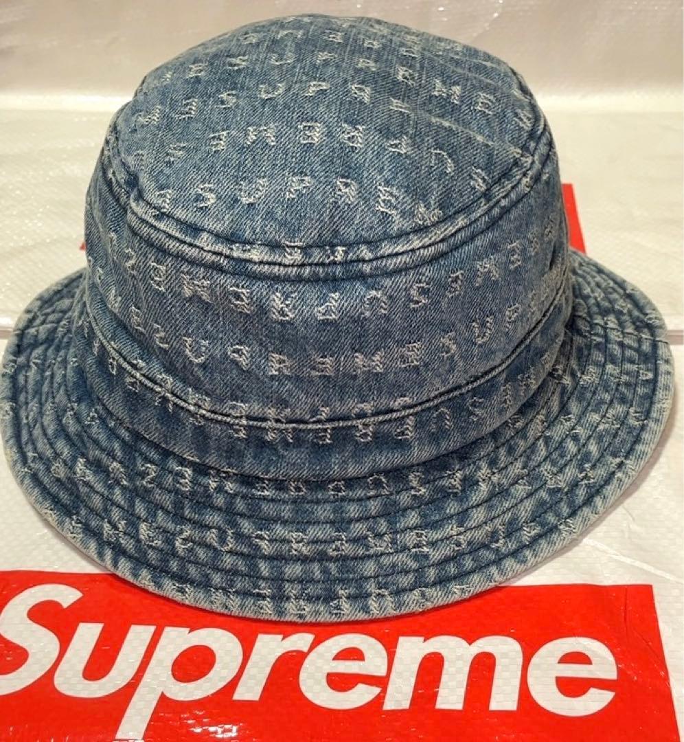 帽子 Supreme Jacquard Logos Denim Crusher Hat