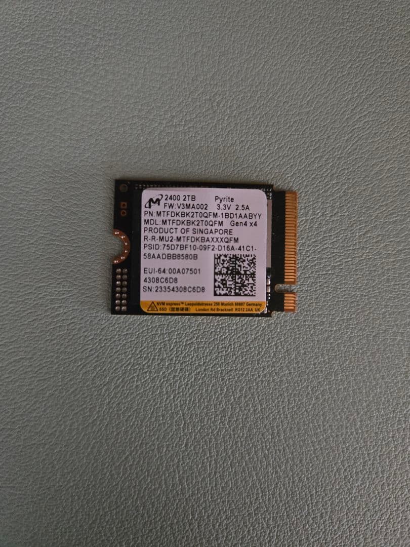 内蔵型SSD Micron 2400 2TB M.2 2280 SSD