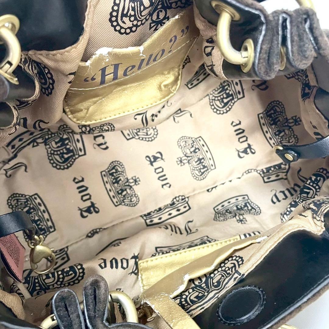 y2k❤️00s JUICY COUTURE テリア ロゴ ベロア ハンドバッグ
