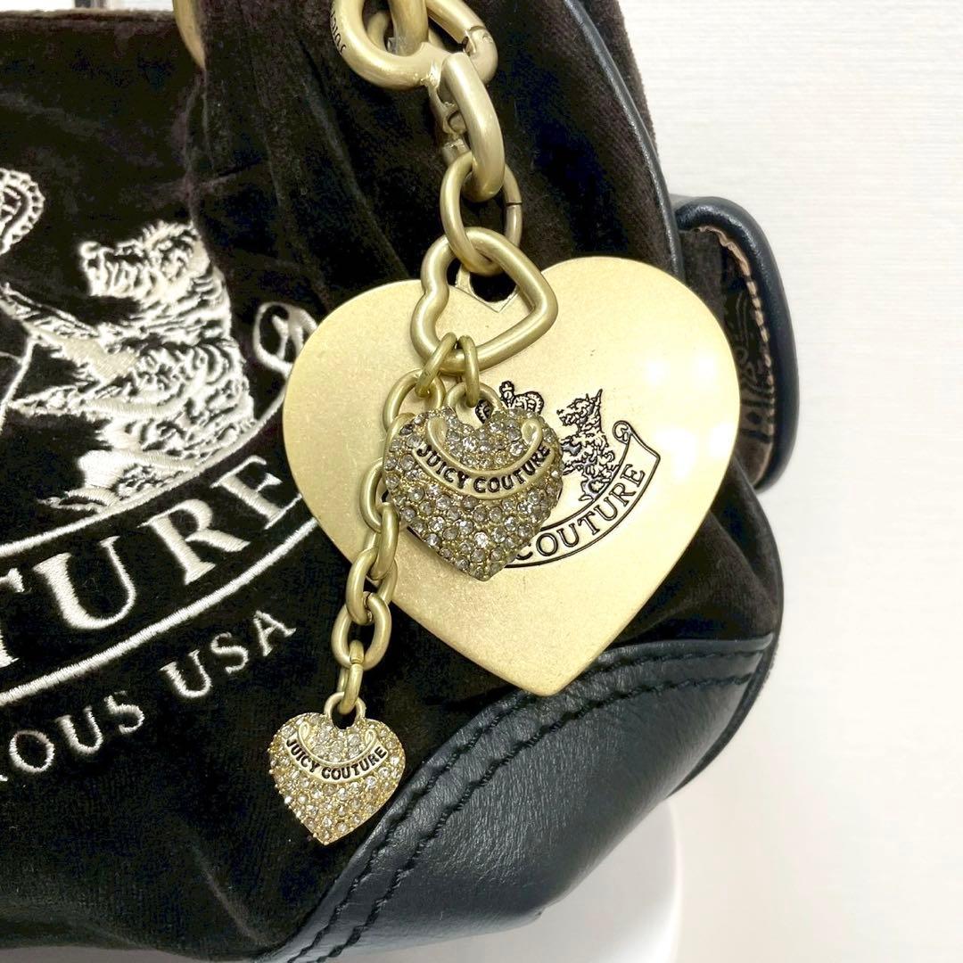 y2k❤️00s JUICY COUTURE テリア ロゴ ベロア ハンドバッグ