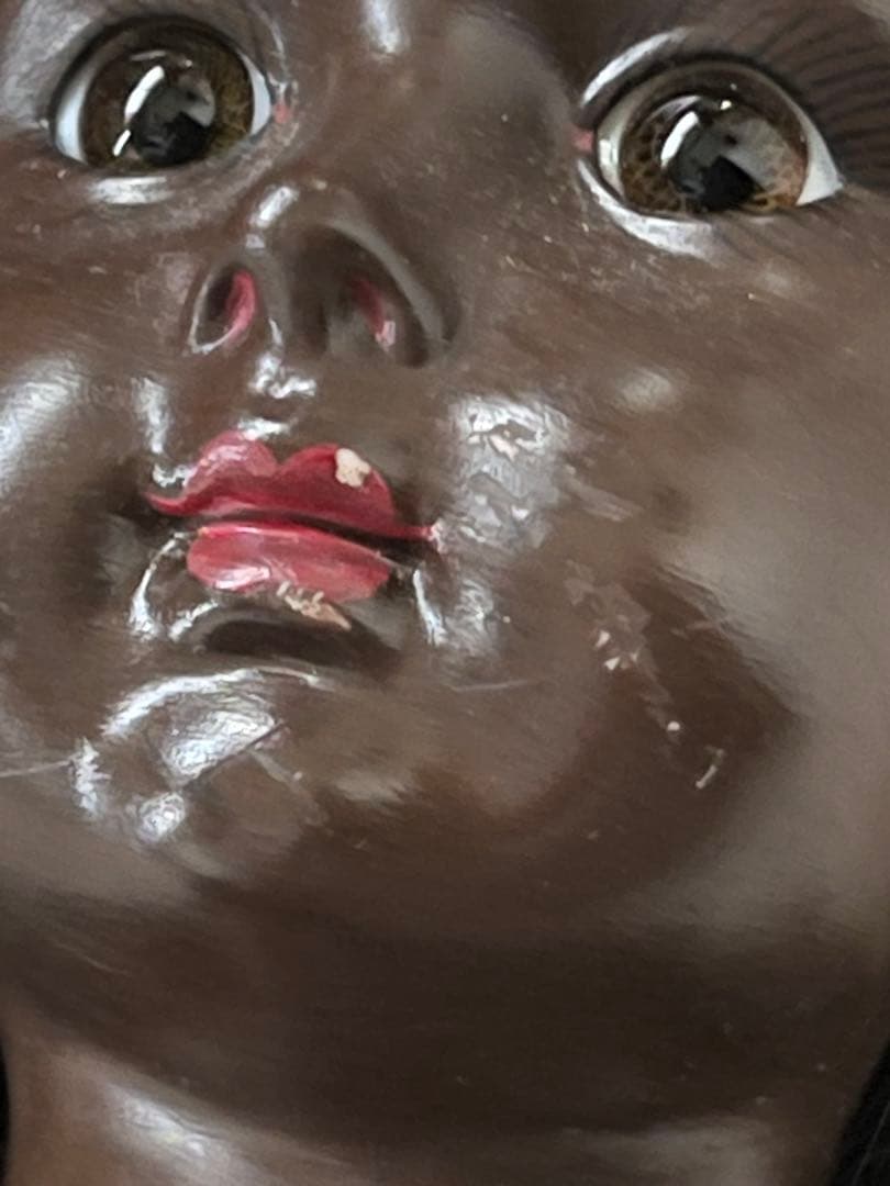 アンティーク/ヴィンテージ黒肌コンポジションドールレトロ人形ビスクドール