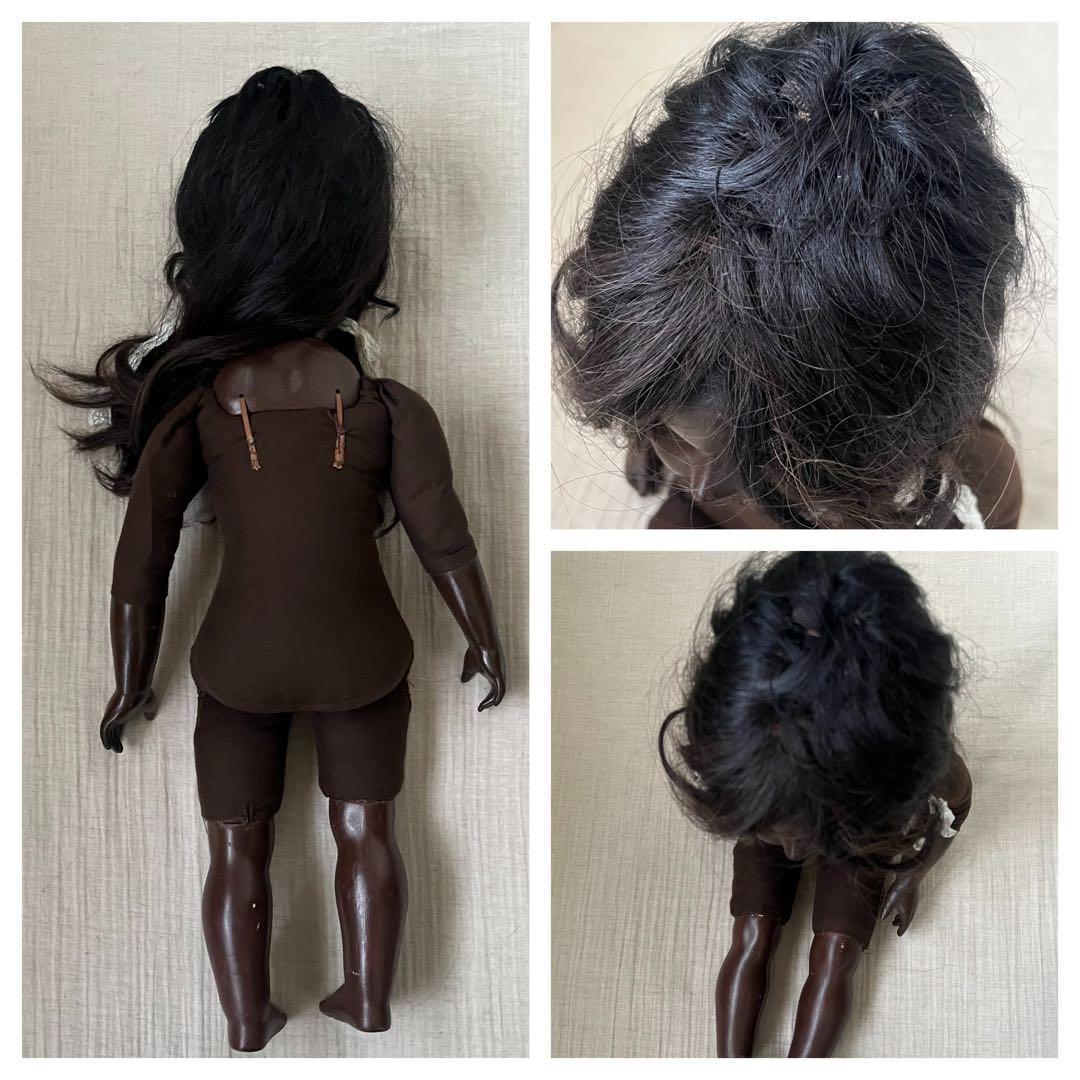 アンティーク/ヴィンテージ黒肌コンポジションドールレトロ人形ビスクドール