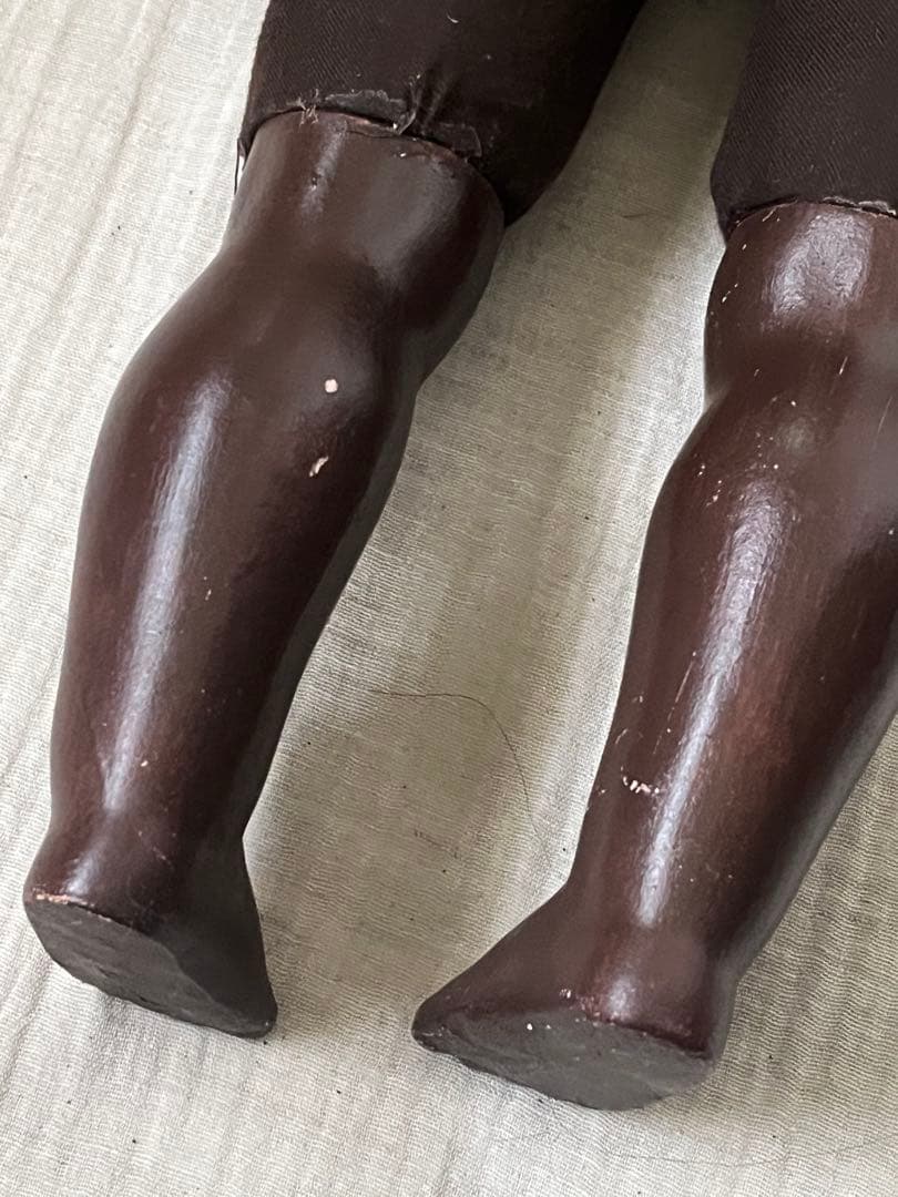 アンティーク/ヴィンテージ黒肌コンポジションドールレトロ人形ビスクドール